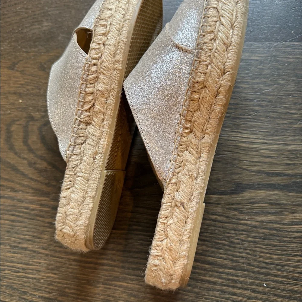 Alpargatus Shimmery Silver/Gold Espadrille Slides